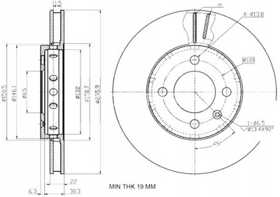 ДИСКИ ТОРМОЗНЫЕ HAM. 2 ШТУКИ VW P. UP SKODA CITIGO 11- MAXGEAR