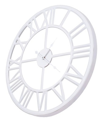 Zegar metalowy loft biały retro nowoczesny 60cm