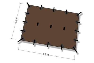 Tarp S 2.8x1.5 DD Hammocks - Coyot Brown