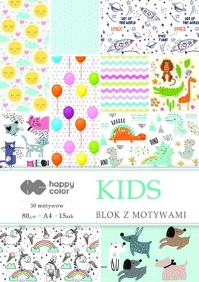 HAPPY COLOR BLOK Z MOTYWAMI KIDS A4 15ARK 30 MOTYW