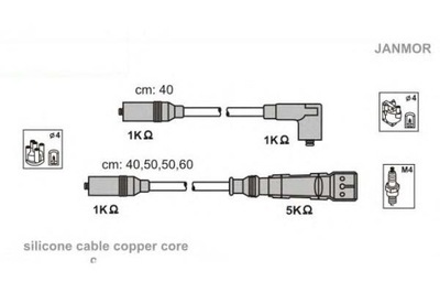 ПРОВОДИ ЗАПАЛЕННЯ КОМПЛЕКТ. AUDI JANMOR