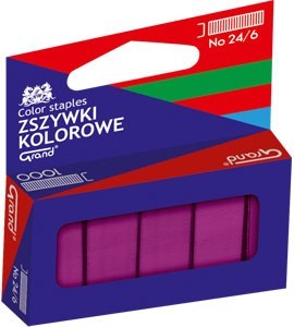 Zszywki kolorowe 24/6 Grand czerwone