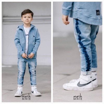 Spodnie jeans niebieskie MashMnie Rozmiar 140-146