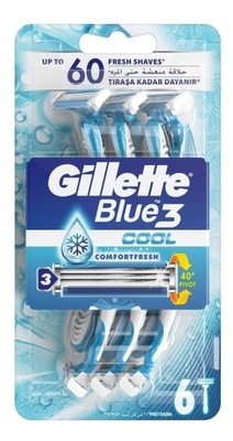 Gillette Blue3 cool jednorazowe maszynki do golenia dla mężczyzn 6szt