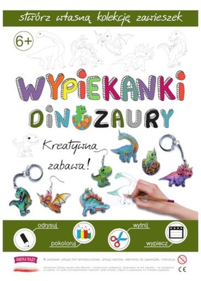 WYPIEKANKI DINOZAURY zestaw breloczki przywieszki