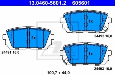 ATE 13.0460-5601.2 JUEGO ZAPATAS HAMULCOWYCH, FRENOS TARCZOWE  