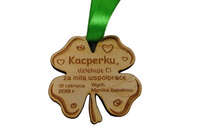 MEDAL koniczyna dla ucznia zakończenie roku 20szt.