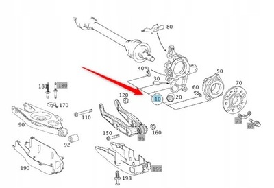 Поворотний кулак mercedes e w211 cl c219 ліва задня фото №1