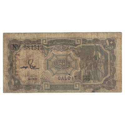 Banknot, Egipt, 10 Piastres, L.1940, KM:183a, VG(8