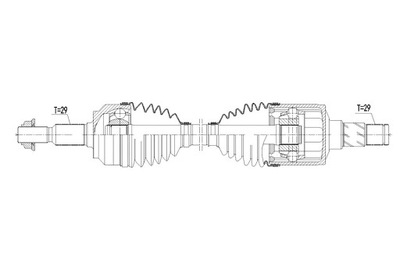 Приводной вал приводная jeep grand cherokee iii 05-10, commander 05-11 левая, atm фото №1