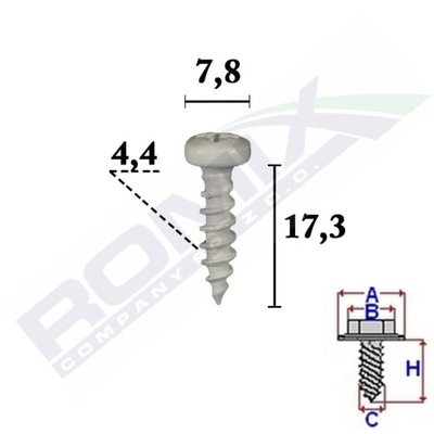 TORNILLO SUJECIÓN TABLAS REJESTRACYJNEJ X10SZT  