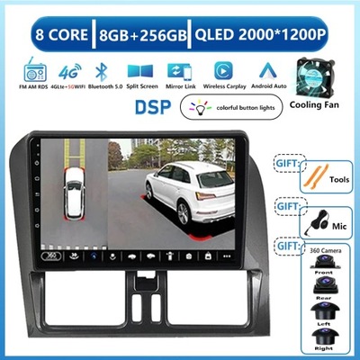 PARA VOLVO XC60 2009-2013 STEREO AUTO ANDROID 13 RADIO NAVEGACIÓN DE AUTOMÓVIL GPS  