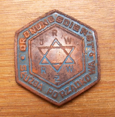 odznaka żydowskiej służby porządkowej, Ordnungsdienst, Getto Warszawa