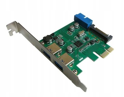 Kontroler PCI-E 2 porty USB 3.0 złącze 19 Pin SATA