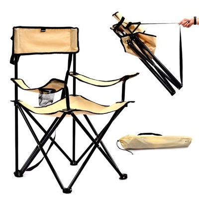 Krzesło składane turystyczne wędkarskie kempingowe Regulowane do 110kg