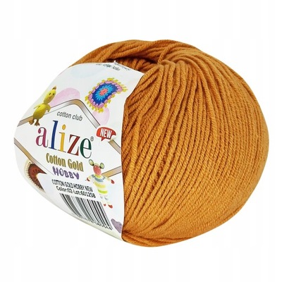 Włóczka Alize Cotton Gold Hobby 50g MUSZTARDOWA 02