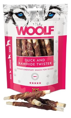 PRZYSMAK DLA PSA WOOLF N DUCK AND RAWHIDE TWISTER KACZKA 100g