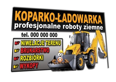 BANER 2x1 KOPARKO ŁADOWARKA kanalizacja rowy gruz