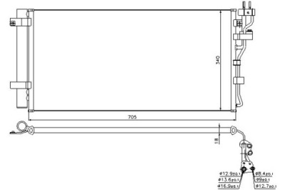 Nissens радіатор кондиціонера з осушувач kia фото №1
