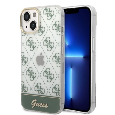 Etui Guess 4G Pattern Script do iPhone 14 khaki