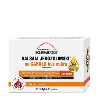 Suplement Produkty Bonifraterskie Balsam Jerozolimski na gardło bez cukru