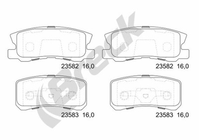 КОЛОДКИ ГАЛЬМІВНІ ЗАД BRECK 23582 00 702 00