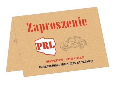 Zaproszenia urodzinowe PRL 6 szt