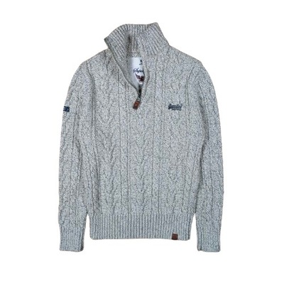 SUPERDRY Super Knit Sweter Męski Half Zip r. M