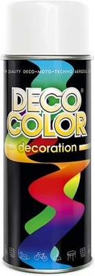 FARBA LAKIER SPRAY 400ml DECO COLOR Biały Połysk