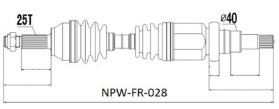 ПІВВІСЬ ПРИВІДНА FORD FUSION 1.4 02- /ПРАВЕ/