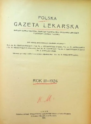 Polska gazeta lekarska Rok III nr 1 do 52 1924 r.