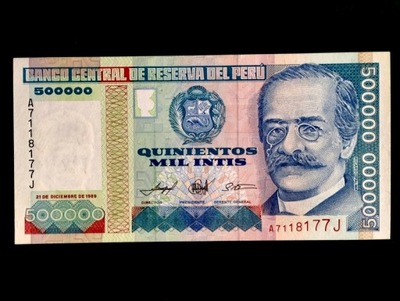 PERU - 500.000 soles 1989, P-147, UNC , piękny !!!