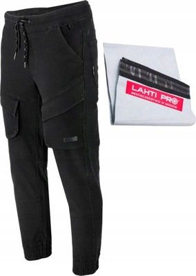 LAHTI PRO PANTALONES ROBOCZE JOGGERY BAWELNIANE MESKIE NEGRAS BHP L40536 XXXL  