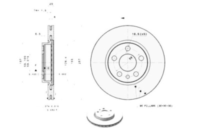 Brembo гальмівні диски гальмівні 2szt. перед l/p fiat scudo фото №1