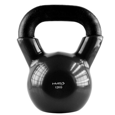 KNV12 BLACK KETTLEBELL ŻELIWNY POKRYTY WINYLEM HMS