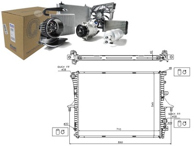 RADUADOR DEL MOTOR NISSENS A 9551064201 7L6121253E  