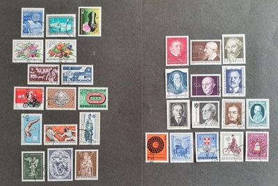 Austria 1974 - Znaczki kasowane na podlepce