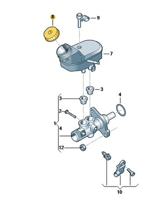 VW SKODA ПРОБКА БАЧКА WYRÓWNAWCZEGO OE 6C0611349