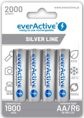 4 x R6/AA everActive 2000 mAh Ni-MH ready to use