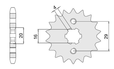 CHT ENGRANAJE PARTE DELANTERA 425 16 SUZUKI RG125 (92-96) (JTF425.16)  