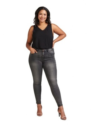 ZIZZI SZARE PRZECIERANE JEANSY SPODNIE PLUS SIZE N78 305L 52