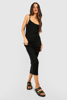 Boohoo czarna dzianinowa sukienka maxi XL