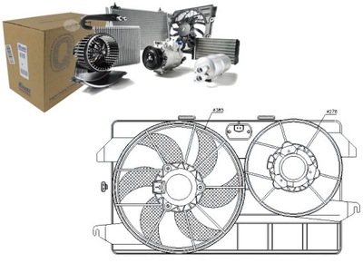 ВЕНТИЛЯТОР РАДІАТОРА (Z КОРПУСОМ) FORD TOURNEO CONN