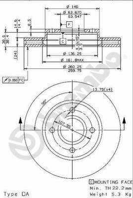 DISKU HAM. PRIEK. FORD SCORPIO, MONDEO 1993- 