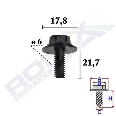 VARŽTAS MOCOWNIA UNIVERSALIA MAZDA M6X21,7MM X10SZT 