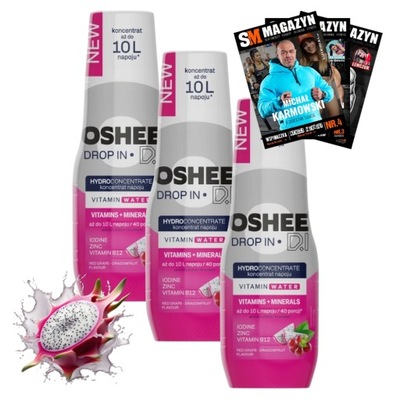 3x OSHEE DROP IN HYDROCONCENTRATE VITAMIN WATER VITAMINS + MINERALS 500 ML