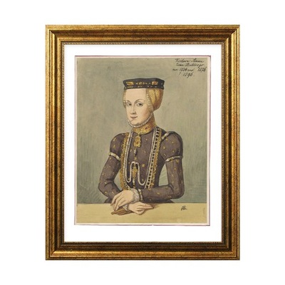 Portret królowej Anny Jagiellonki w półpostaci
