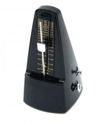 GLEAM PYRAMID BLACK metronom mechaniczny z dzwonkiem - czarny