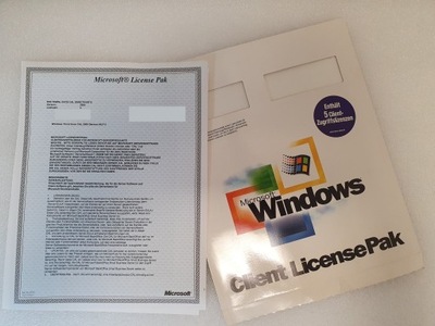 Vintage Licencja Microsoft 2000 Terminal niemieckojęzyczna