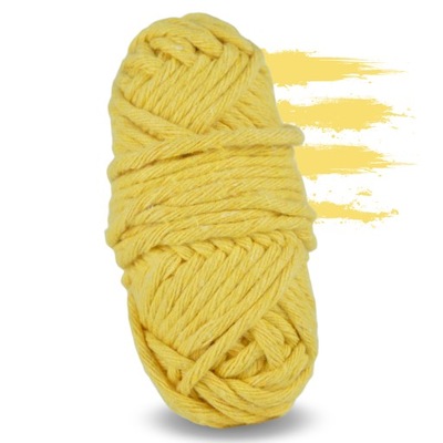 Sznurek do makramy bawełniany skręcany 3mm 20m żółty